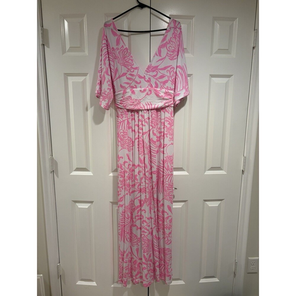 NWT Lilly Pulitzer Parigi Maxi Dress Rousseau Pink Glisten In The Sun Size M - Picture 7 of 8